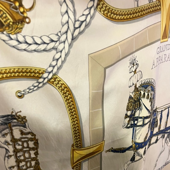 Hermes ‘Grand Apparat’ Scarf. 100% Silk.Equestrian motif. Artist Jacques Eudel. - Picture 8 of 16